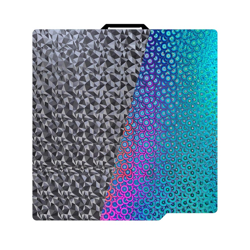 GOMENL Double Sided Textured PEO PEK Build Plate for Bambu Lab X1/X1C/X1E/P1P/P1S/A1, Flexible Diamond PEO+Kaleidoscope PEK Spring Steel Plate 257x257mm for Bambu 3D Printers - Image 2